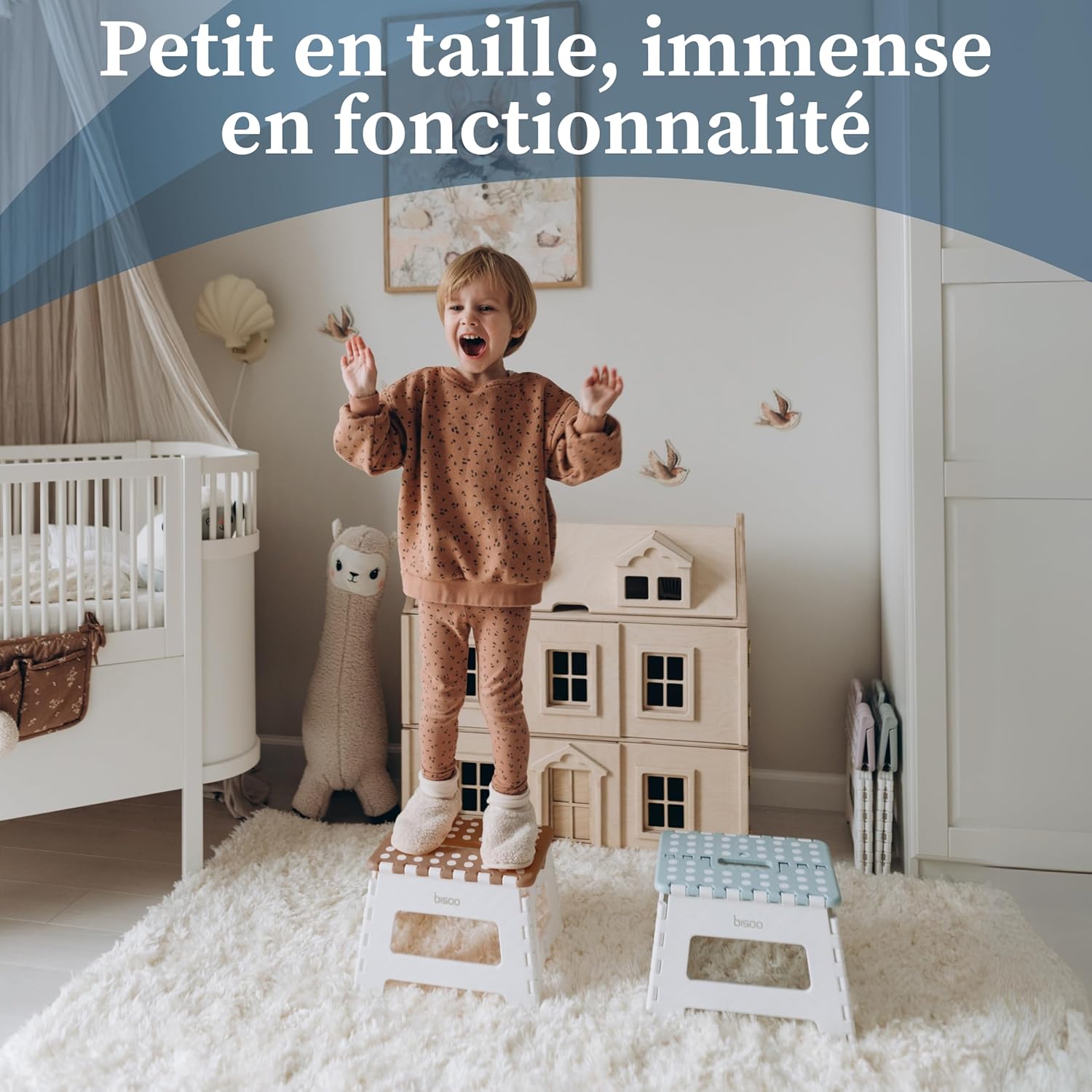 Bisoo - Tabouret pliant enfant 22 cm - plastique, portable, sûr