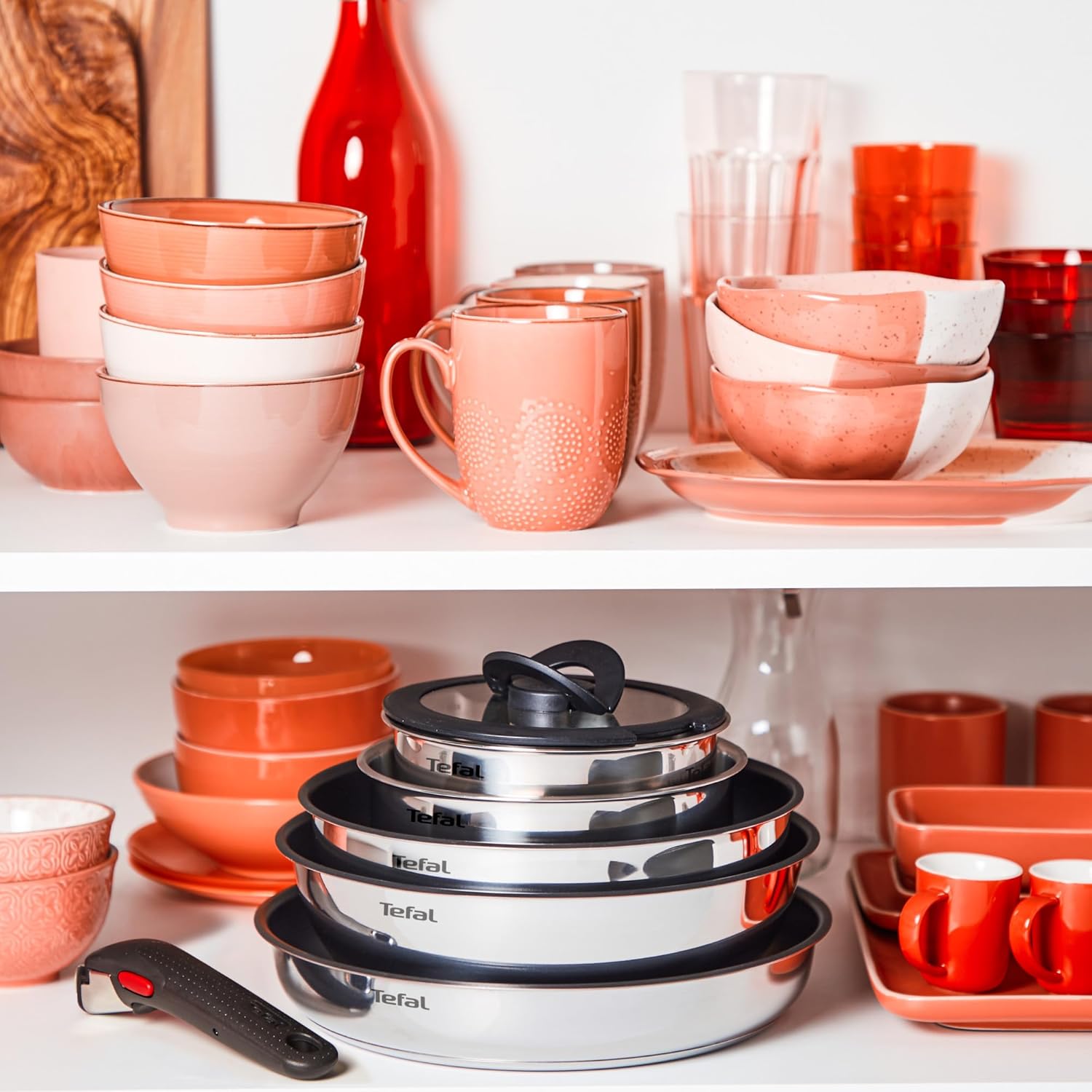 Tefal - Ingenio Emotion - batterie 8 pièces, inox, induction, poignée amovible, L8979804