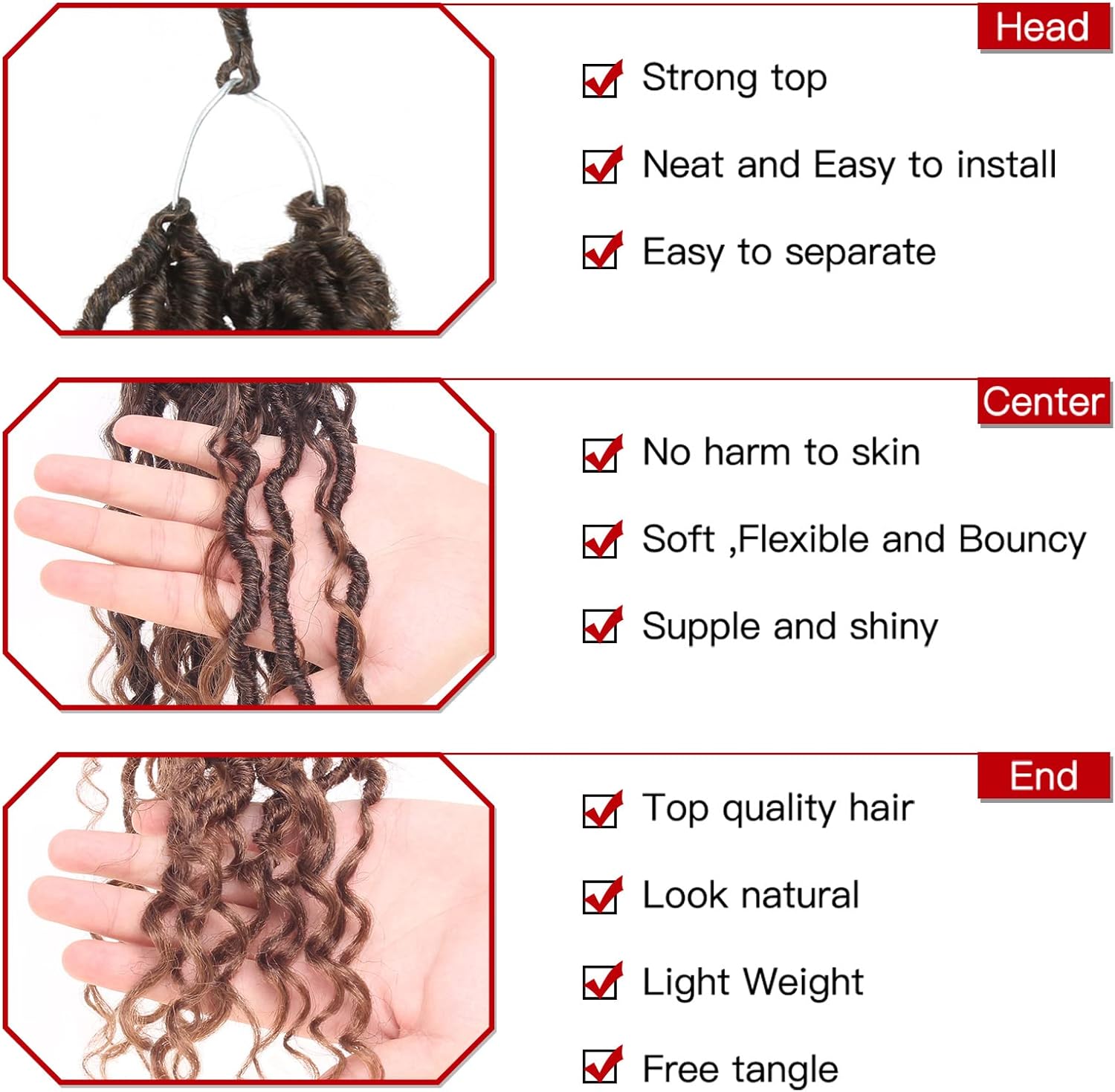 Xtrend - Faux Locs cheveux bouclés, 14