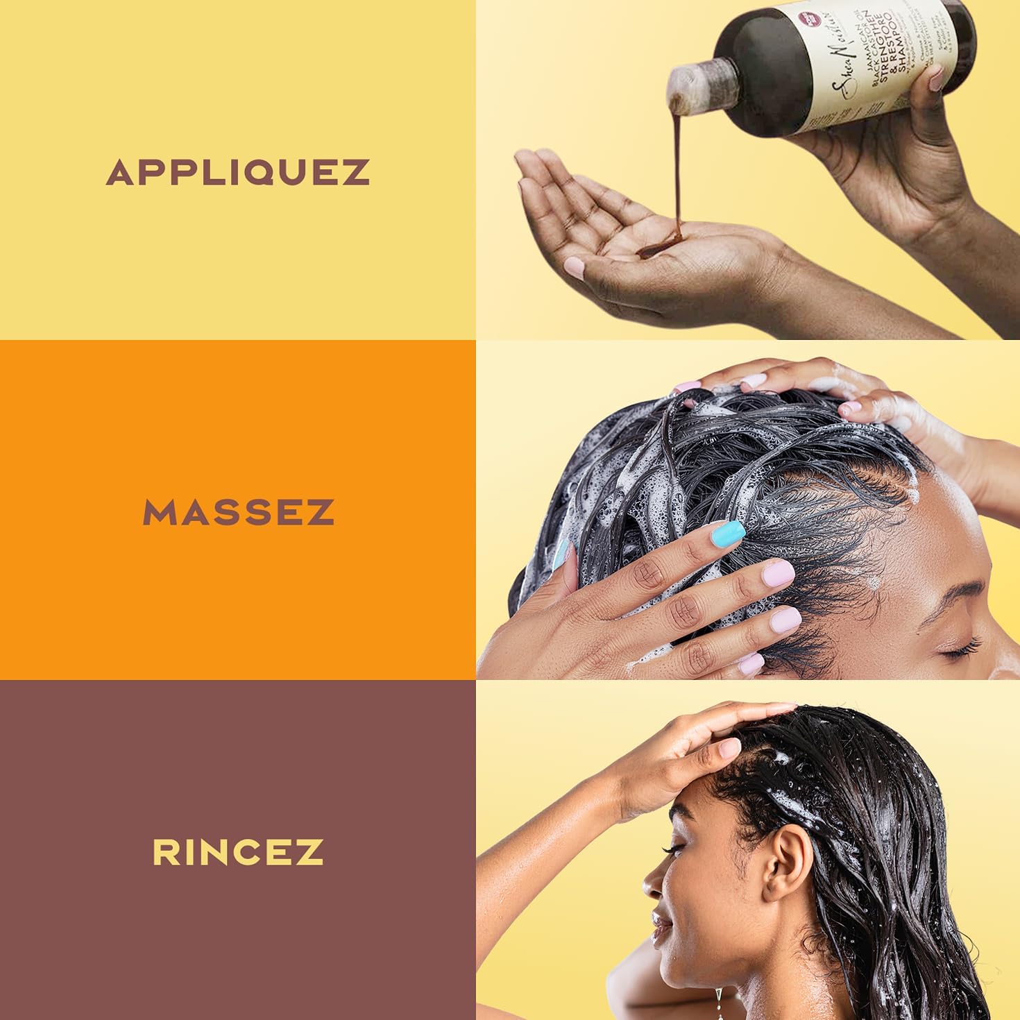 SheaMoisture - Jamaican Black Castor - 384ml+431ml - shampoing, soins renforçants