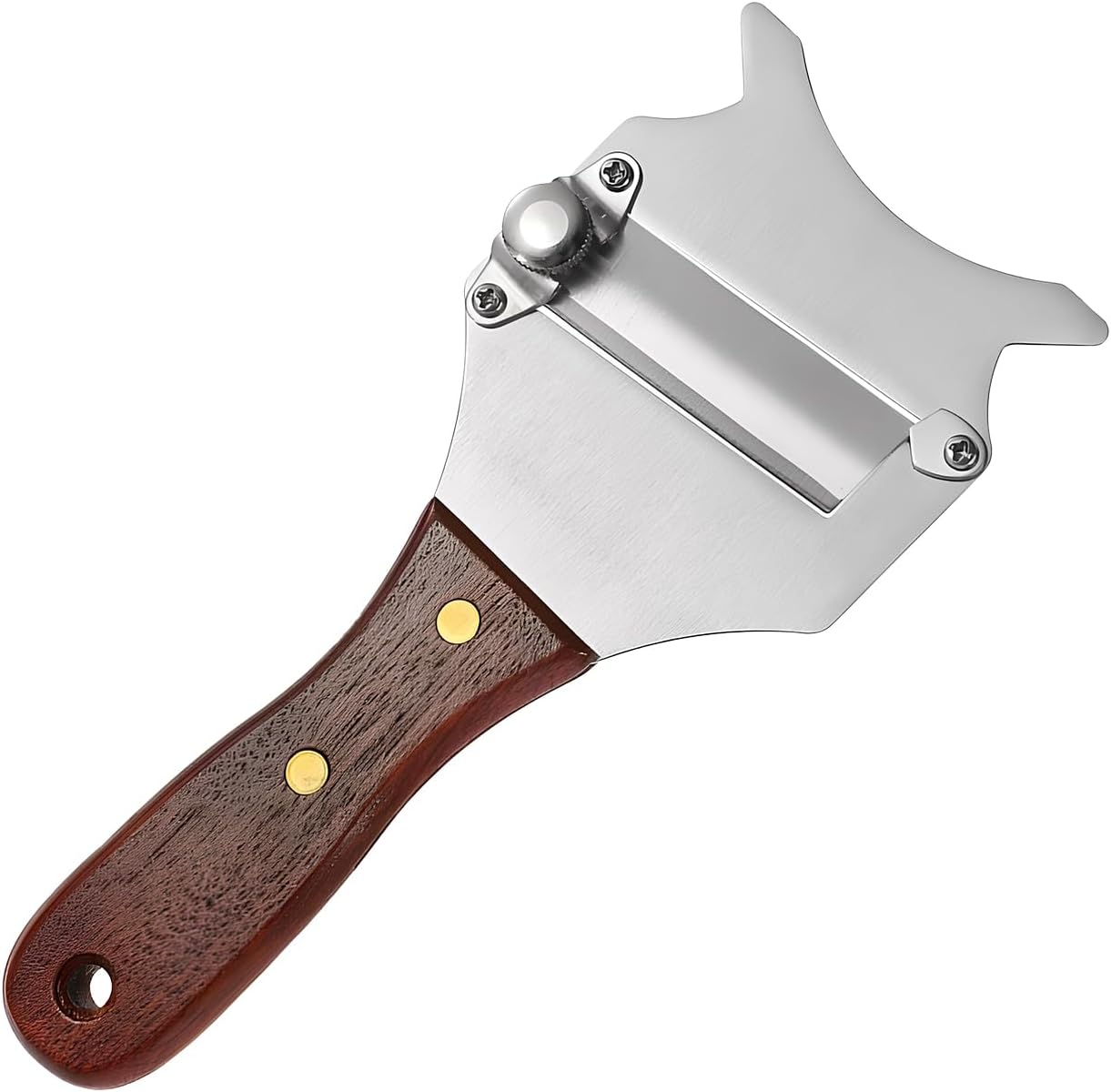 Trancheur de truffes inox poignée bois, réglable, trou suspendu, lame professionnelle