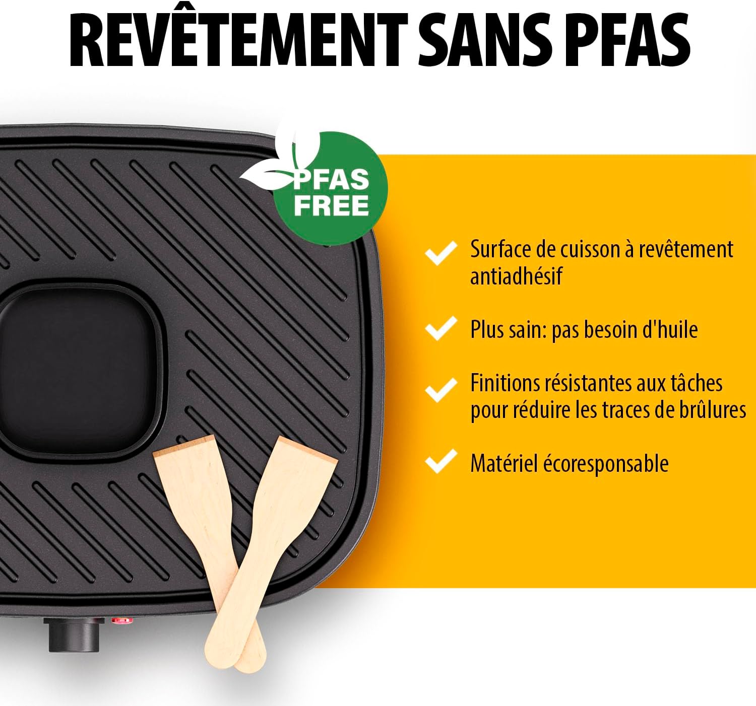 Tristar - Raclette 6 personnes - 1100W, filtration air, sans odeurs, antiadhésif, RA-2760