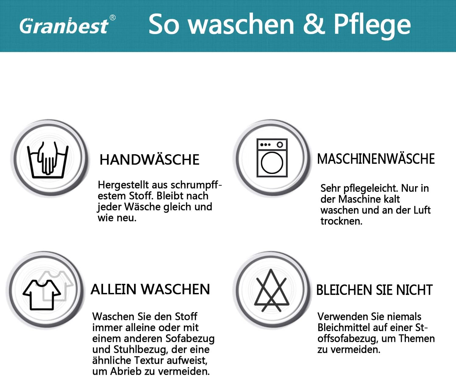 Granbest - housse futon haute élasticité, 180x120 cm, imperméable, antidérapante, sans accoudoirs, gris