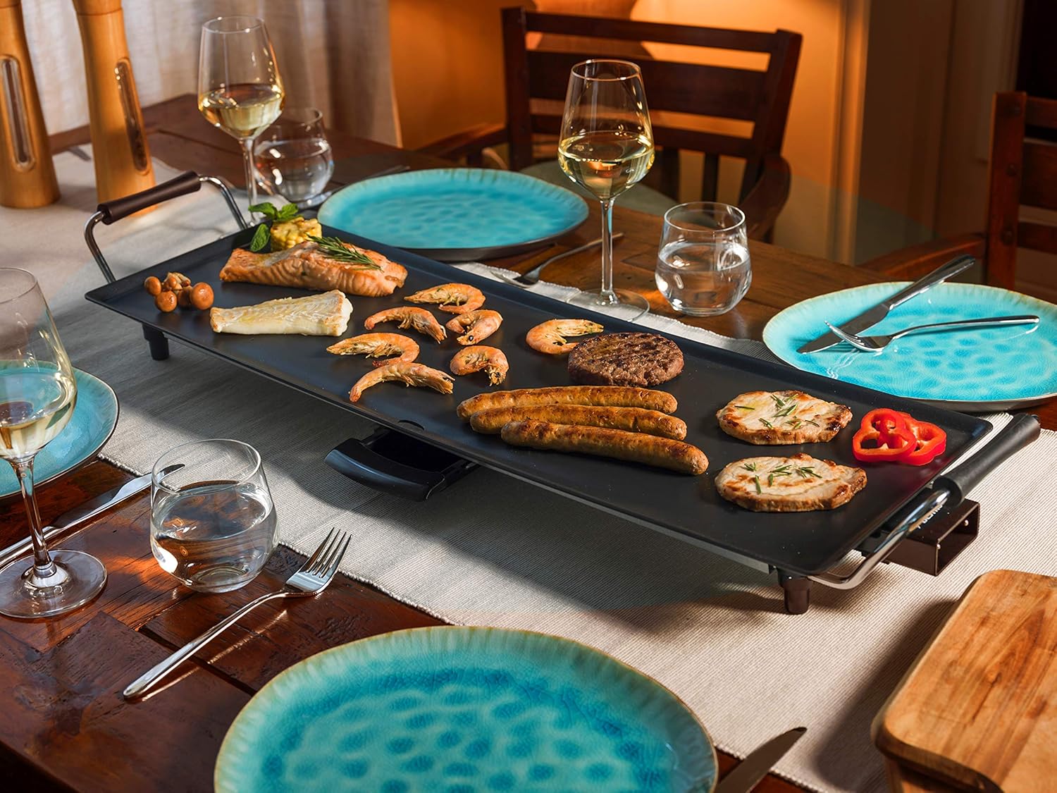 Bestron - Plancha XL - surface extra longue, antiadhésive, 6 pers.