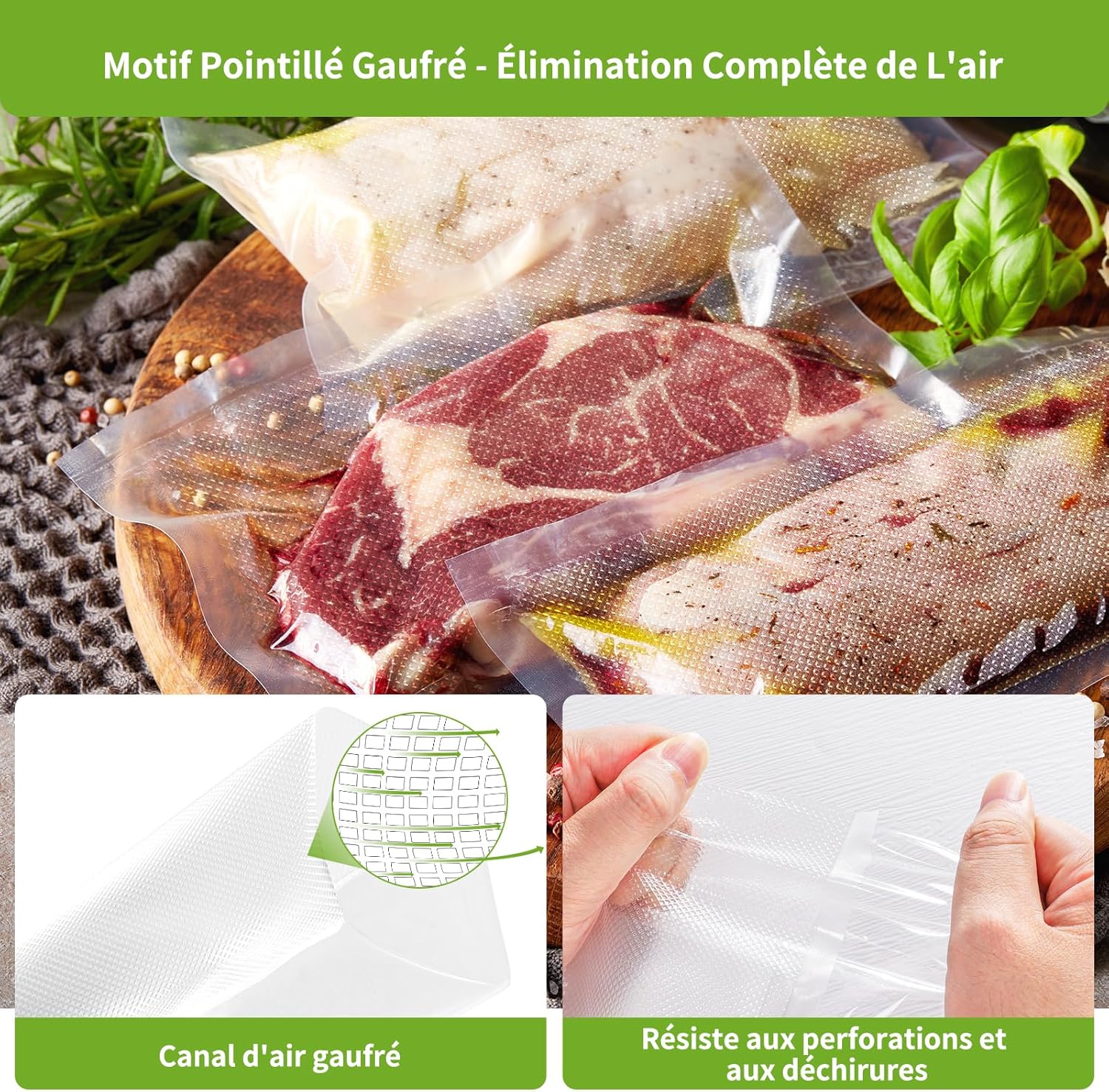 Rouleau sous vide alimentaire - 6 rouleaux 28x300cm - film sans BPA