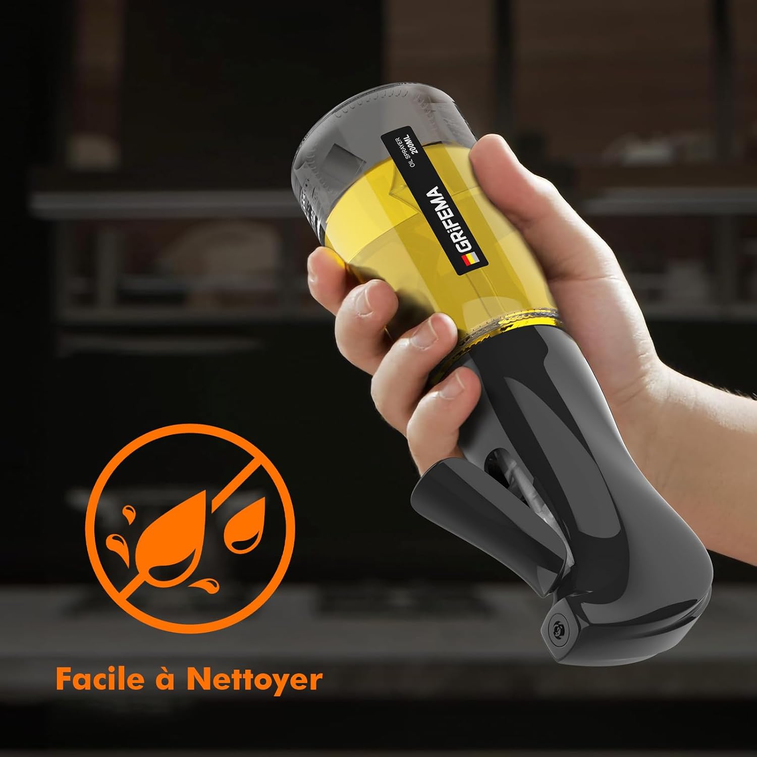 GRIFEMA - GE2003B - 200ml - pulvérisateur réglable en verre, nettoyage facile