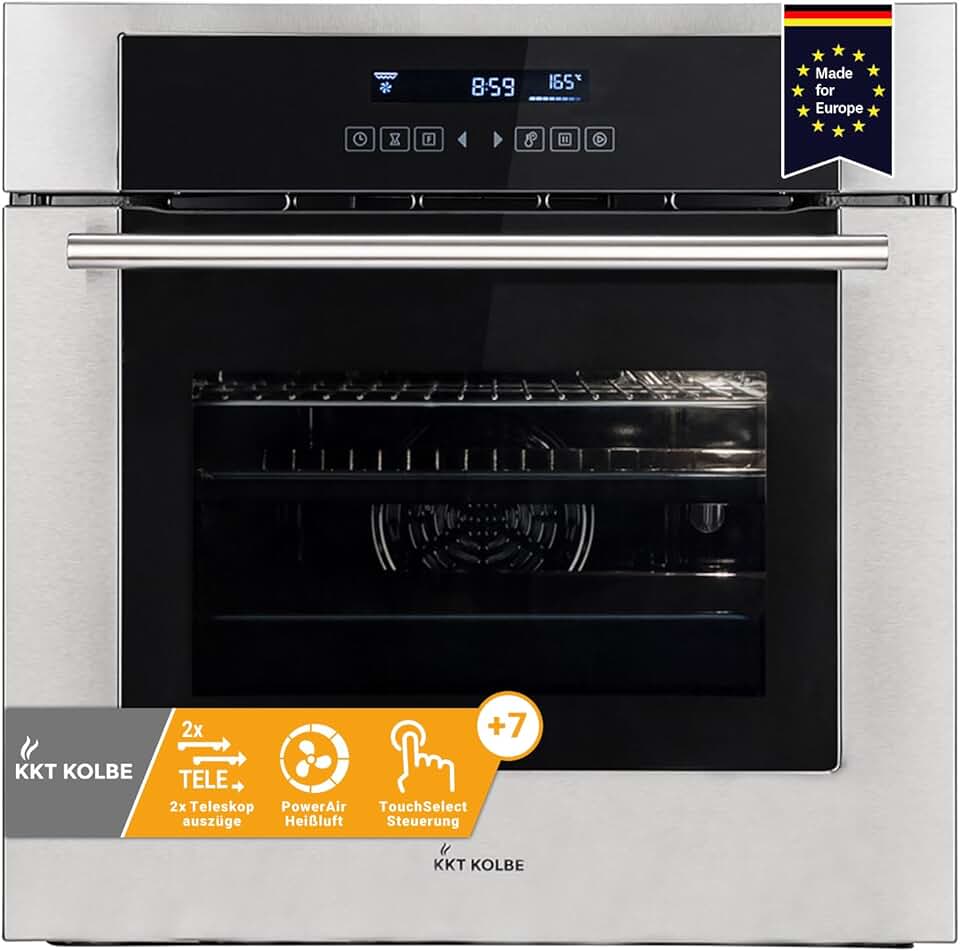 Four encastrable 60 cm - 70L, 3,3kW, gril, air chaud, double vitrage, EB8015ED