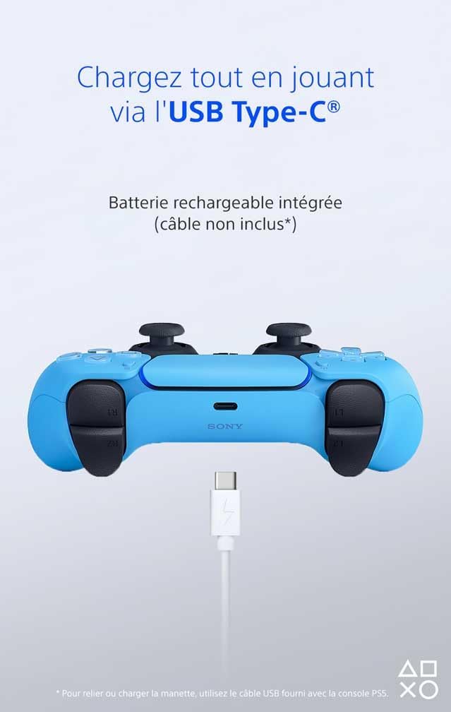 Sony - DualSense PS5 - manette sans fil, batterie rechargeable, Bluetooth