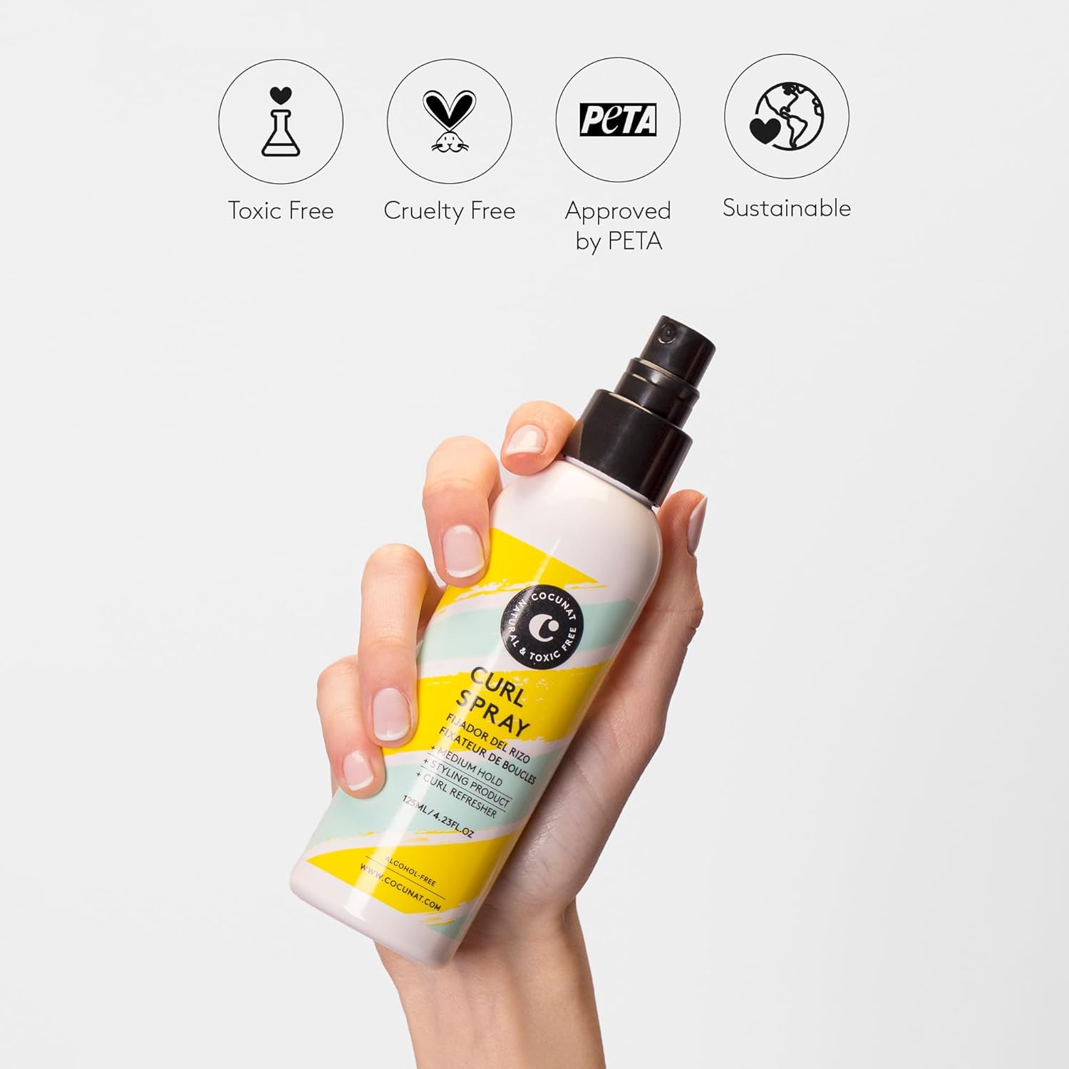 COCUNAT - Curl Spray - 125ml - Boucles souples sans frisottis, sans silicone