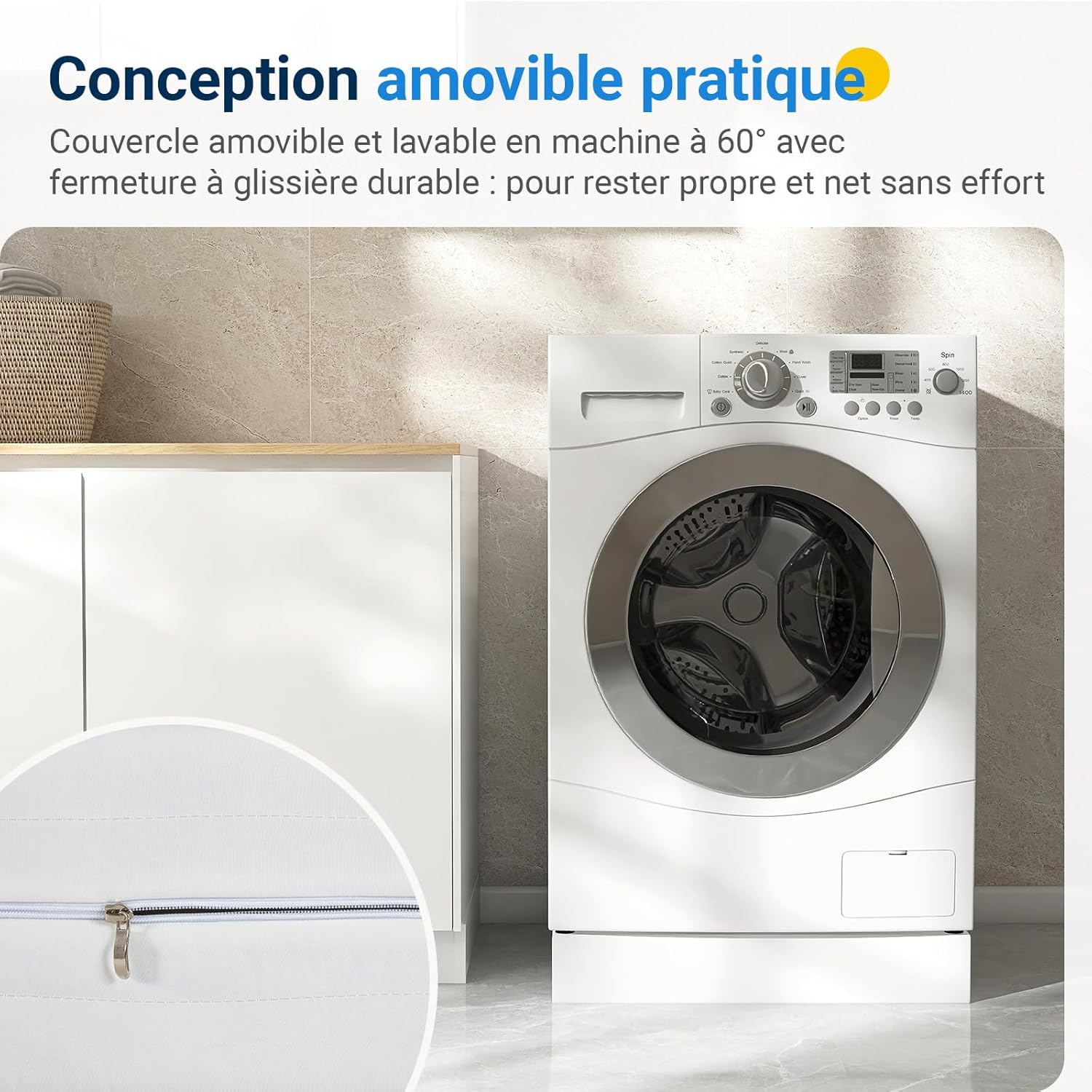 Avenco - Matelas Bamboo 7 zones - 140x190 cm - mousse, double face, H3/H4