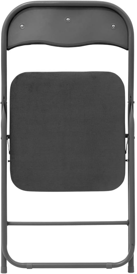 5five - Chaise pliante velours gris anthracite - compacte et confortable
