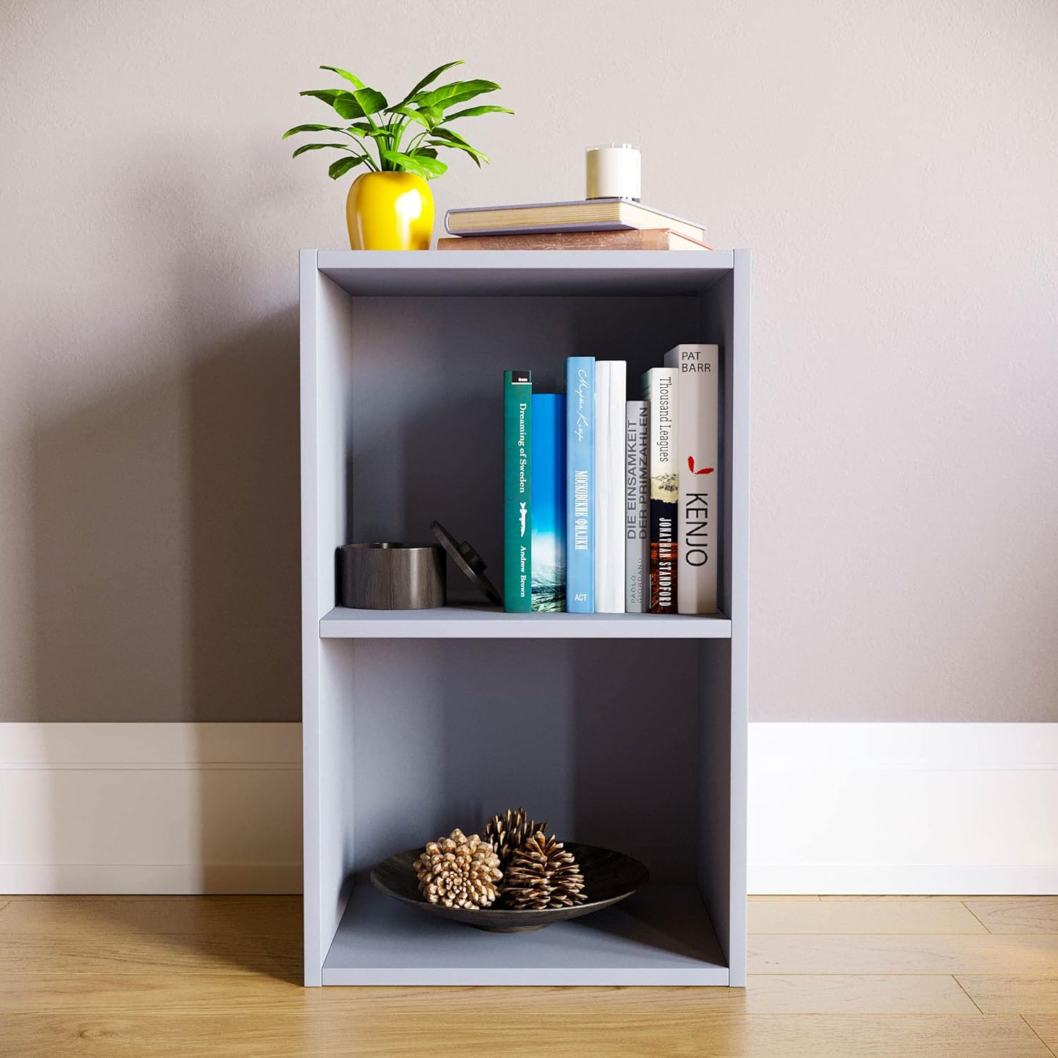 Vida Designs - Oxford 2 niveaux - 54x32x24cm - Bibliothèque moderne, gris