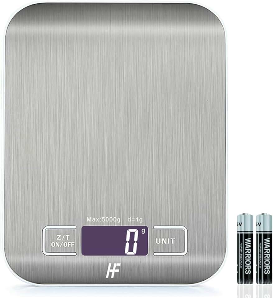 HomeFashion - Balance cuisine acier inox - 5000g/1g - écran LCD, tare