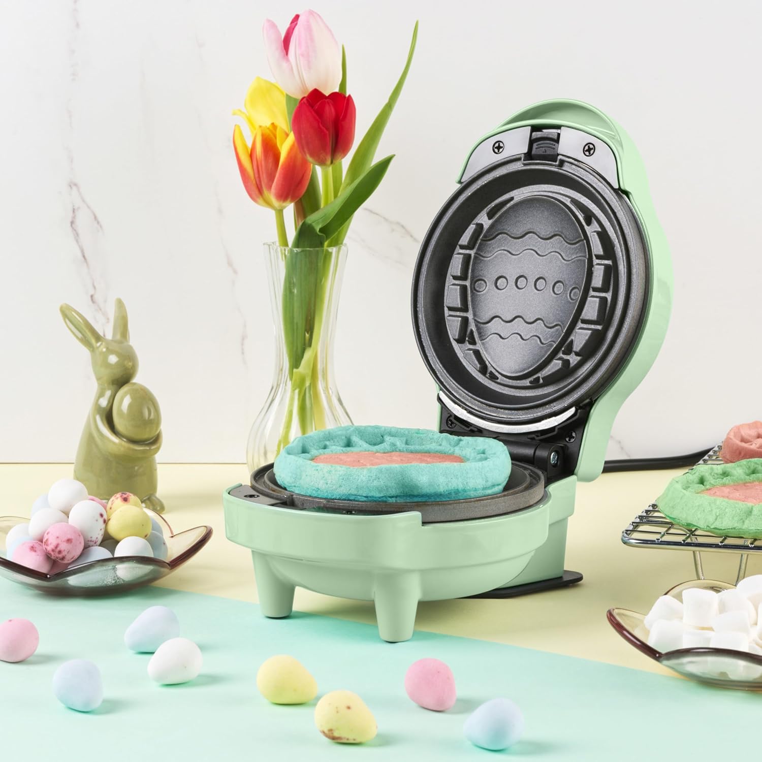 Giles & Posner - Mini gaufrier 5 en 1 - plaques amovibles, nettoyage facile, toucher froid