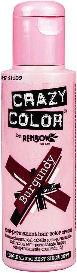 Crazy Color - Teinture semi-permanente Bordeaux - 100 ml - couleur intense
