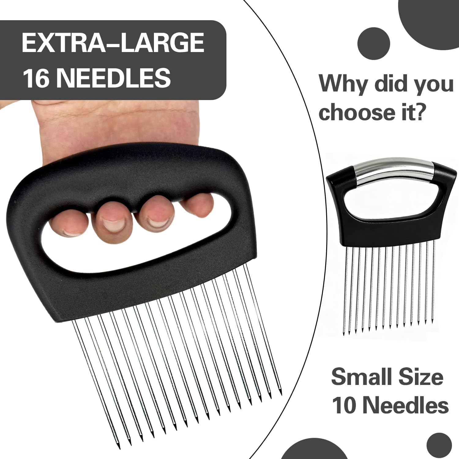 Trancheuse d'oignons extra large - inox - 16 aiguilles - coupe légumes et tomates