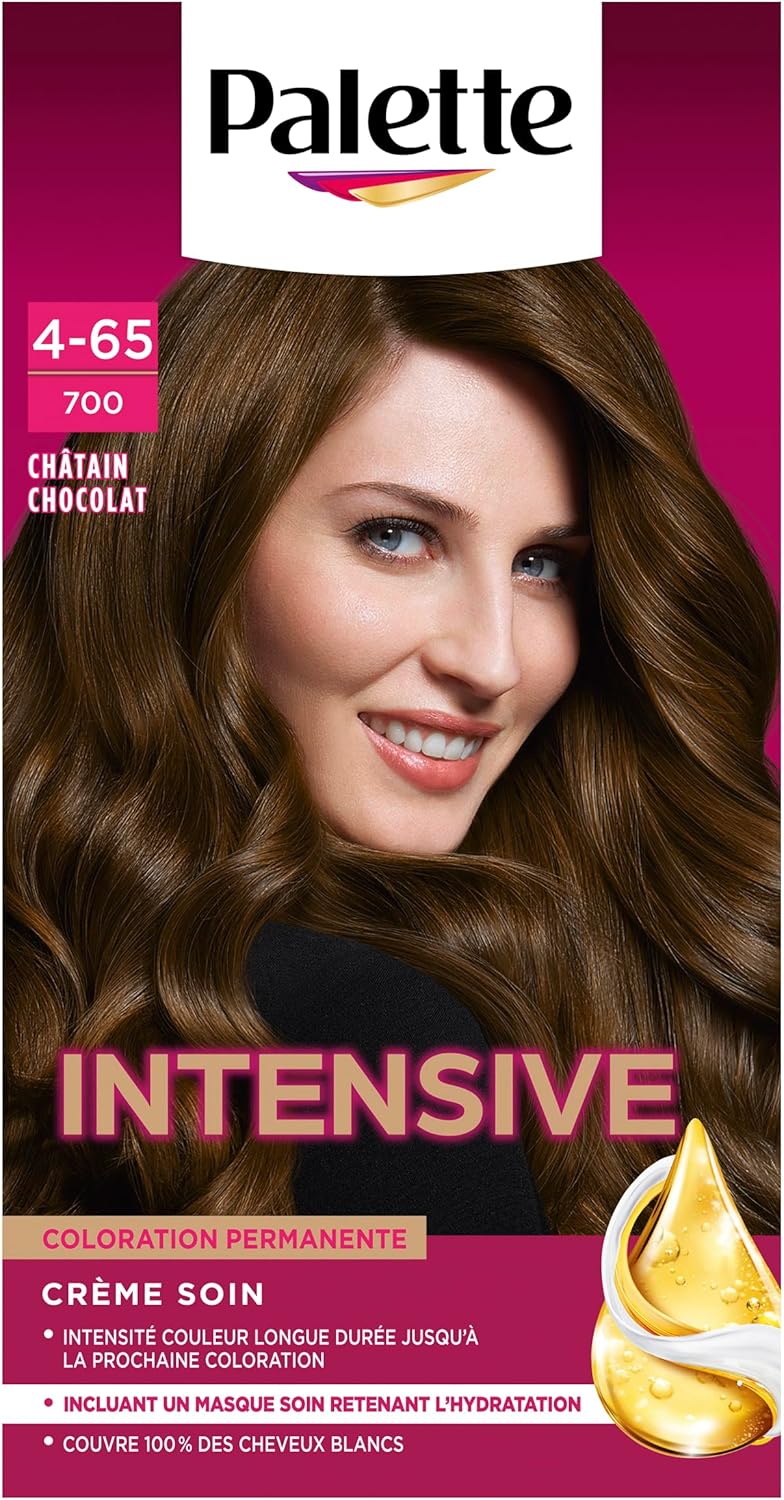 Palette - Intensive color crème soin - couvre 100% cheveux blancs - tenue 8 semaines - soin masque - Châtain Chocolat 70