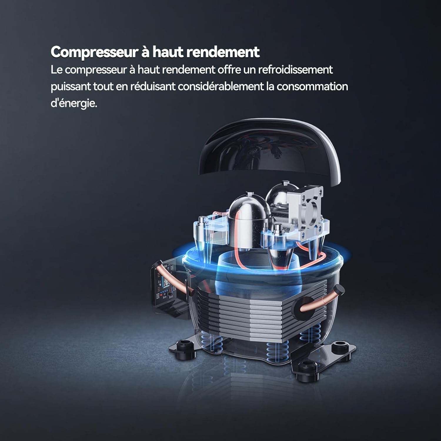 magictec - frigo vintage combiné 179cm, 236L, no frost, vert matcha