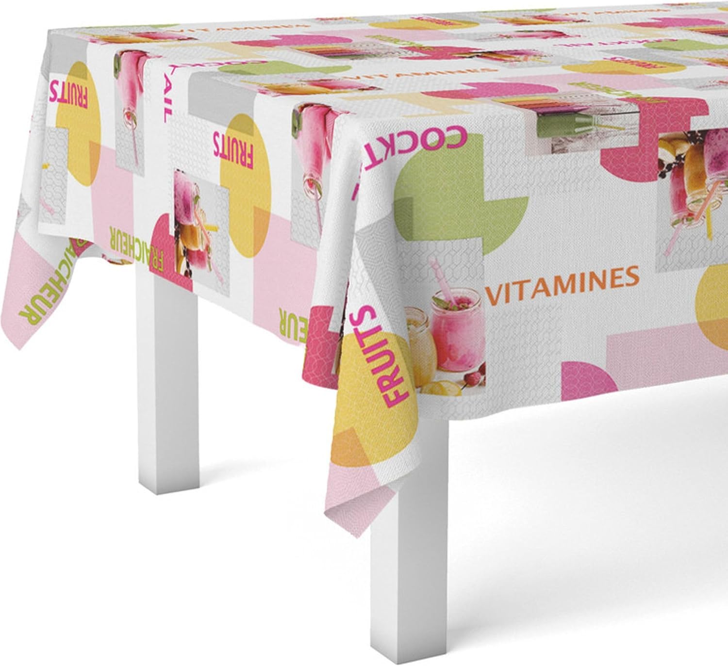 Nappe en toile cirée - rectangulaire 100x140 cm - anti-taches, imperméable, multicolore