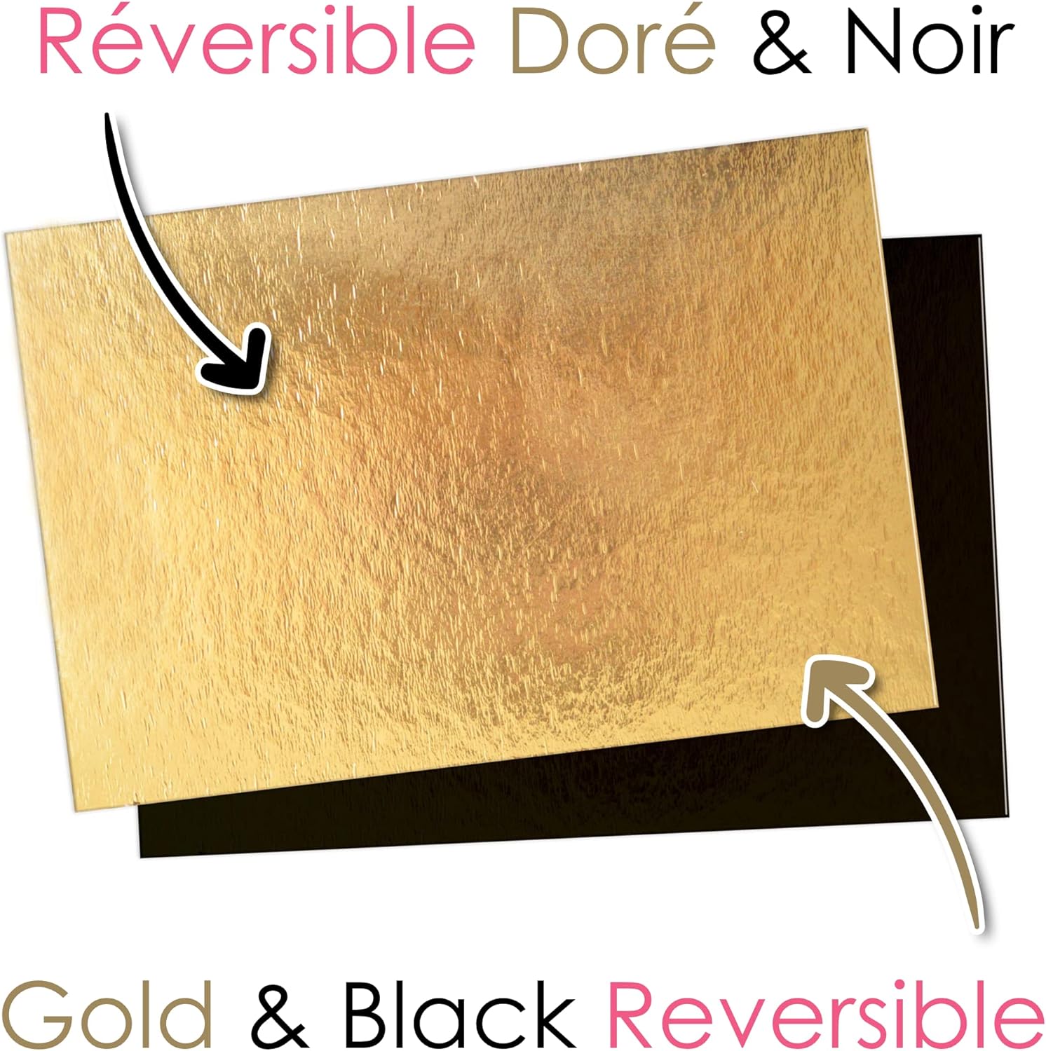 ScrapCooking - kit supports à gâteaux réversibles 30x20cm - carton doré/noir 5197