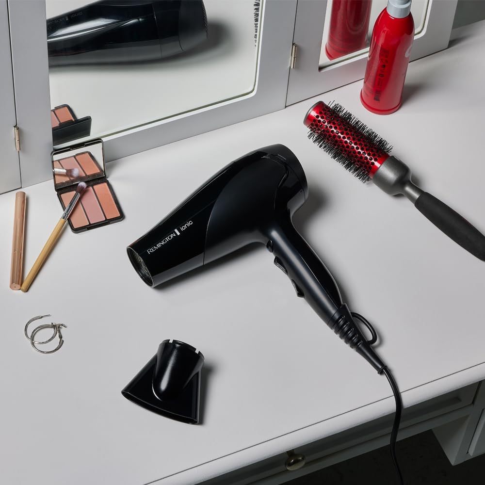 Remington - Sèche-cheveux Ionic Dry - 2200W, léger, 3 temp., 2 vitesses, D3198