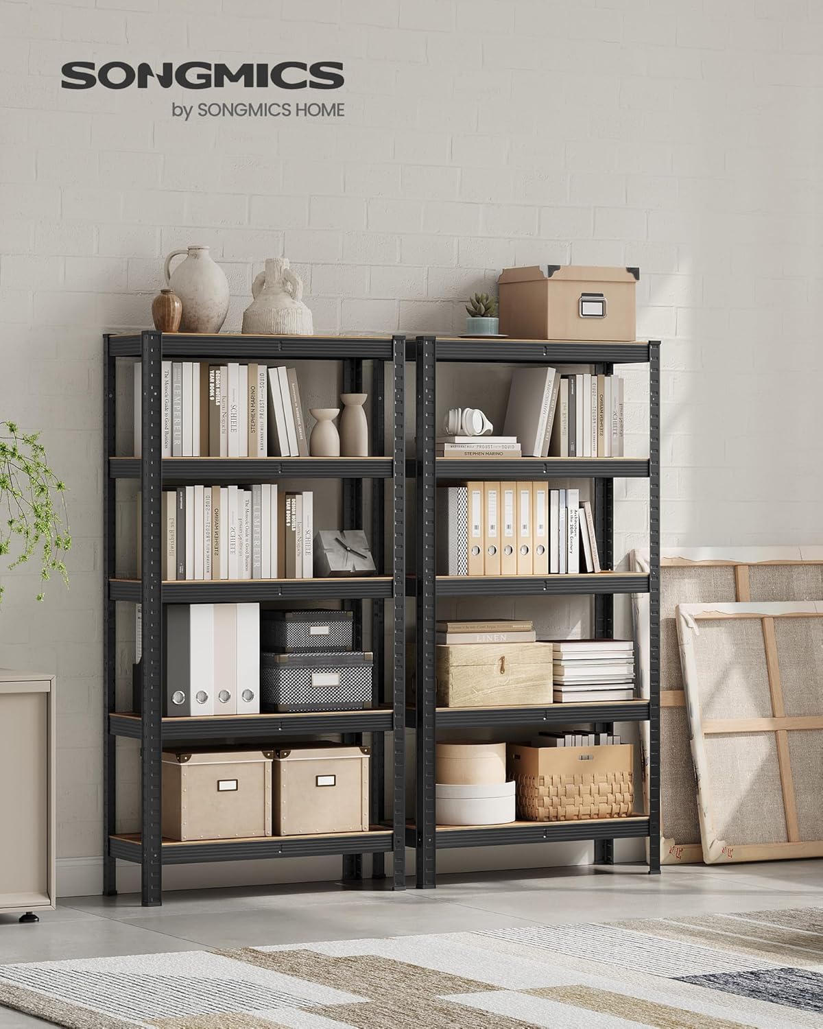 SONGMICS - étagère à 5 niveaux, 30x75x150cm, 650kg, planches réglables, GLR030B02