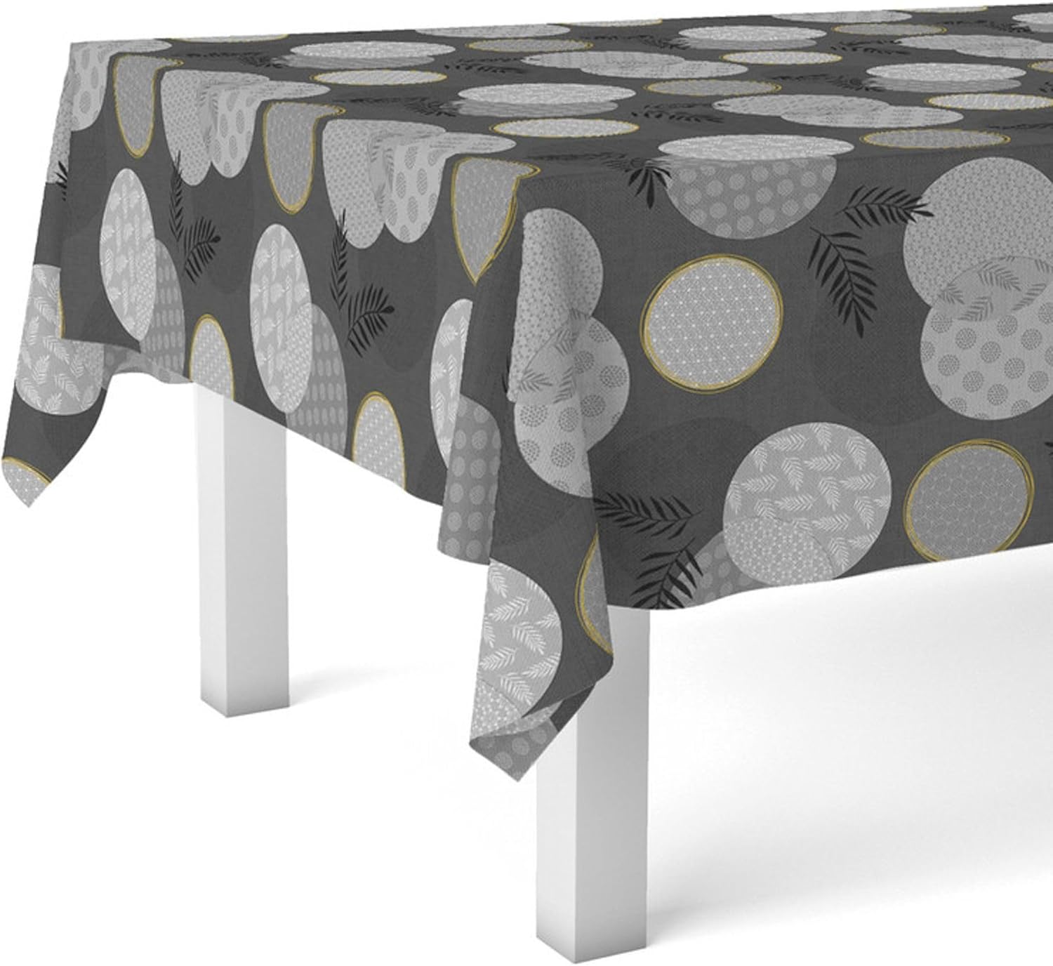 Nappe en toile cirée - Lens Noir - 300x140 cm - Anti-taches, imperméable, facile d'entretien