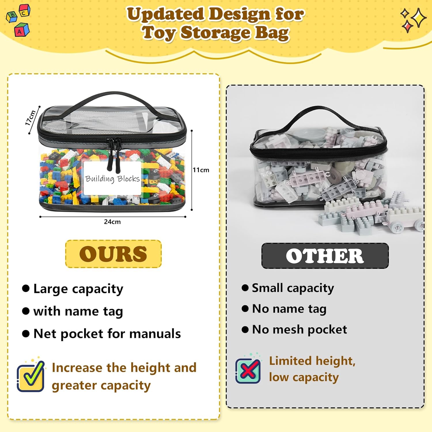 Pochette de rangement jouet enfant - PVC, fermeture éclair, lot de 8, idéal puzzles et bain