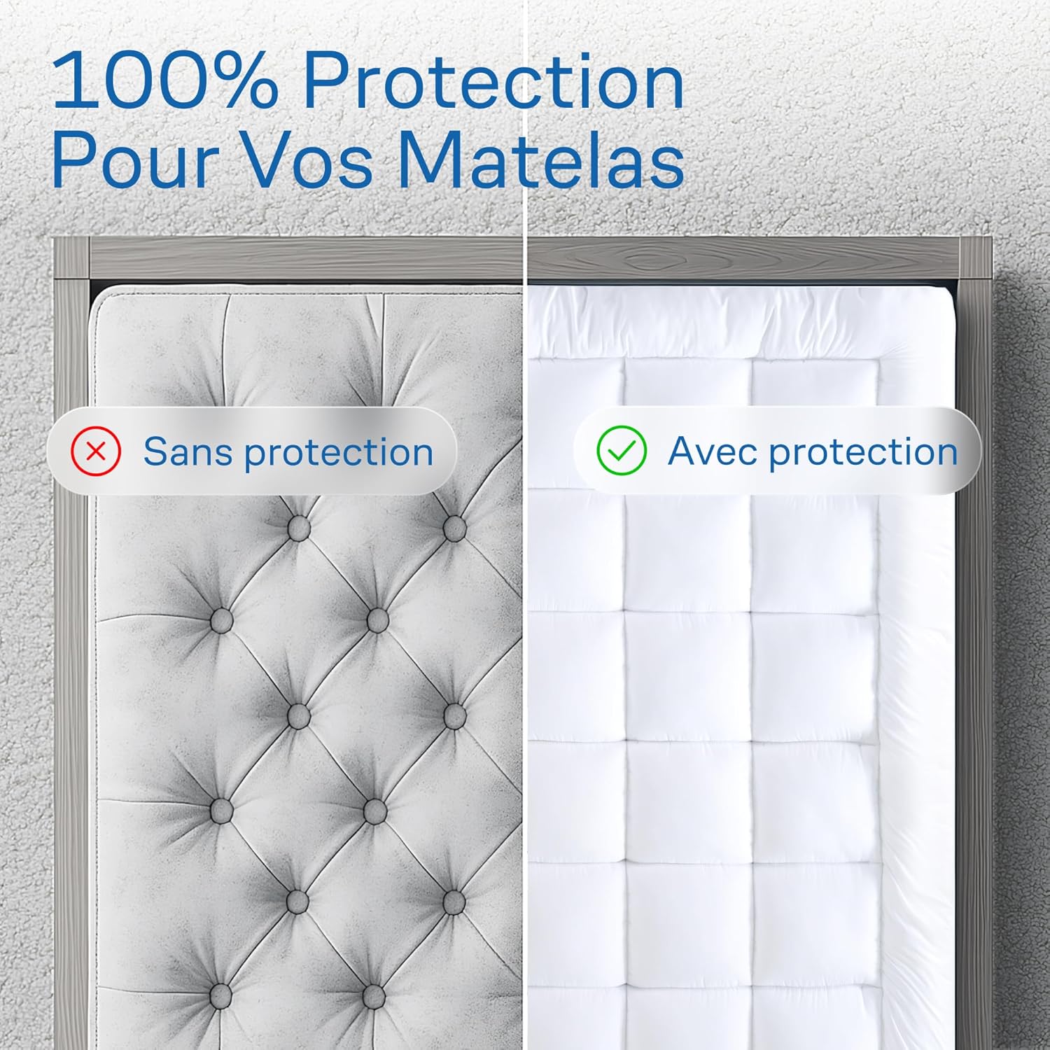 Surmatelas - Cloud-Like Comfort - 160x200cm - ultra-doux, respirant