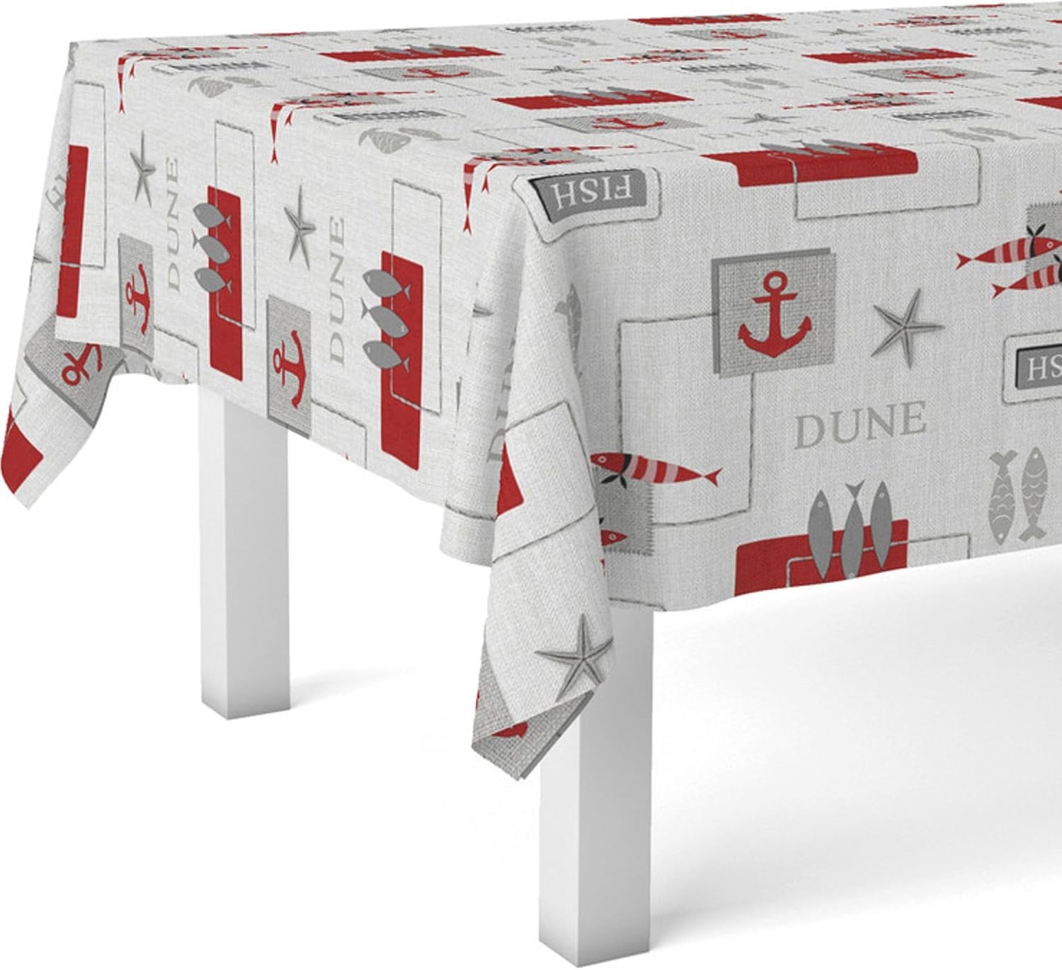 Nappe en toile cirée - rectangulaire 300x140 cm, imperméable, anti-taches, facile d'entretien, Sea Rouge