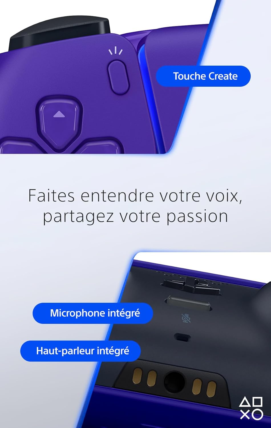 Sony - Manette DualSense PS5 - sans fil, batterie rechargeable, Bluetooth, Galactic Purple