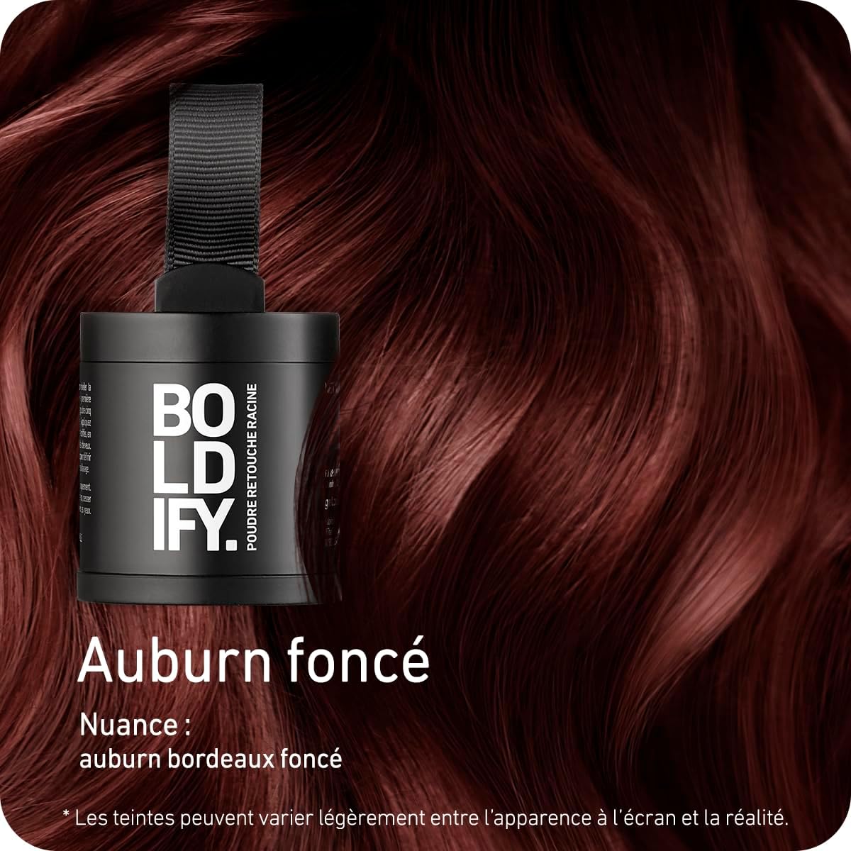 BOLDIFY - Poudre Racine cheveux Auburn Moyen - 10g - retouche et camouflage cheveux gris