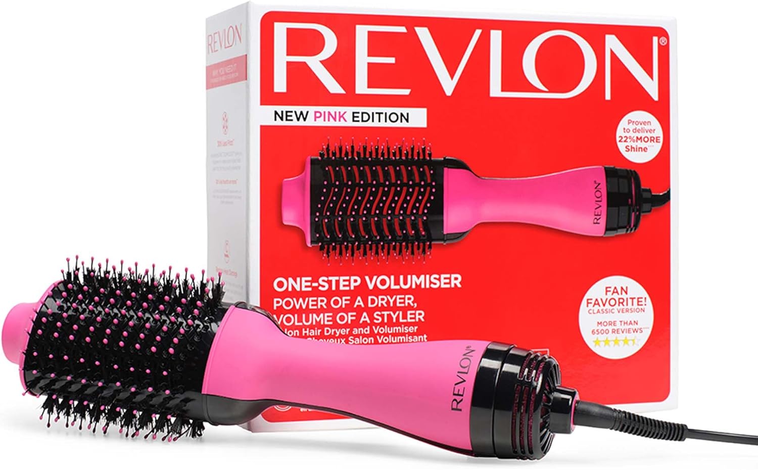 Revlon - Salon One-Step, nouvelle édition, ionique, céramique, cheveux longs et mi-longs, RVDR5222PE