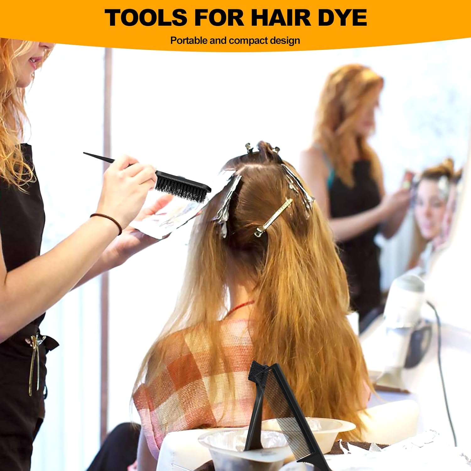 Kit Brosse Plaquante et Peigne à Queue - 3 pièces - Pour cheveux lissés