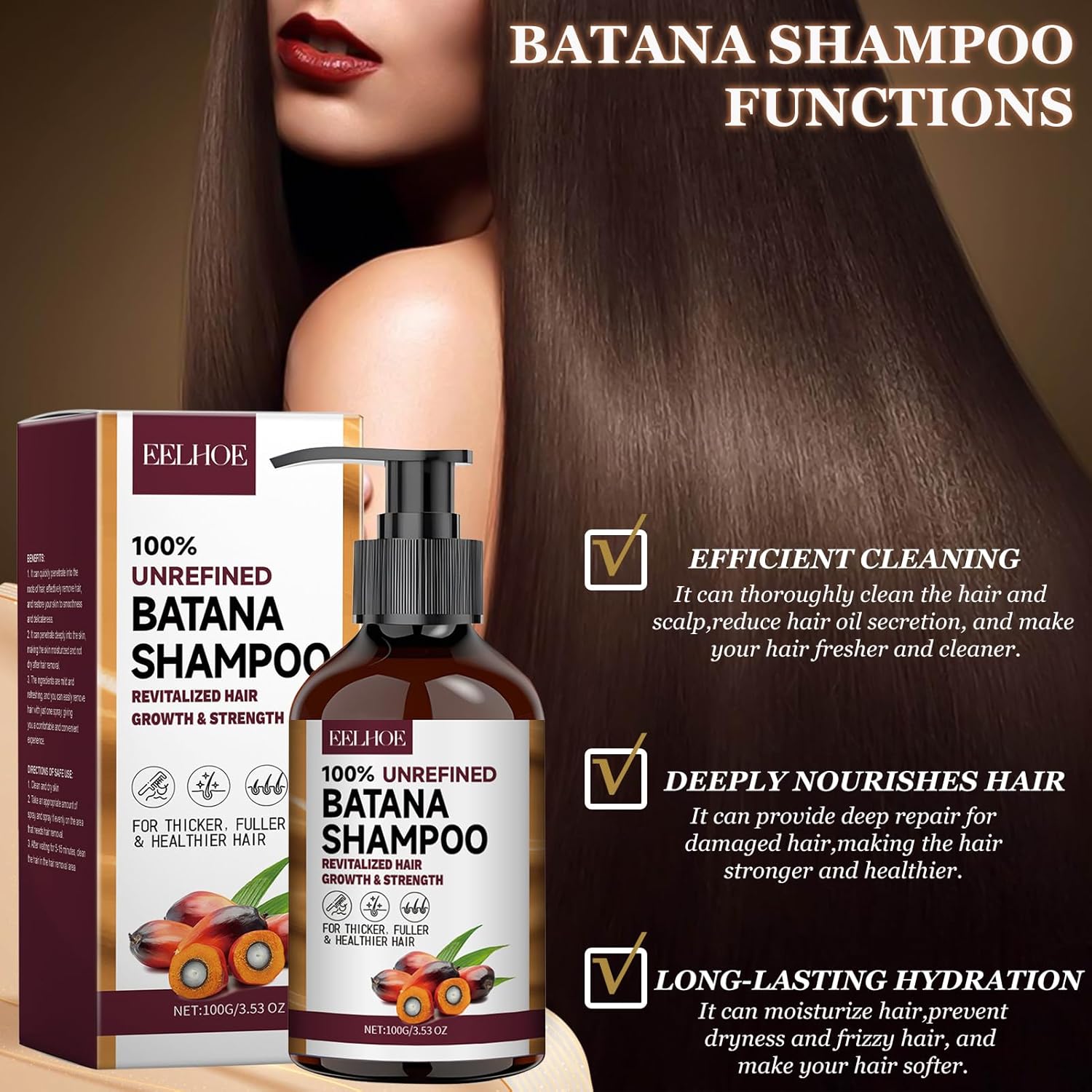 Shampoing et après-shampoing - soin croissance cheveux - huile Batana - réparation intense