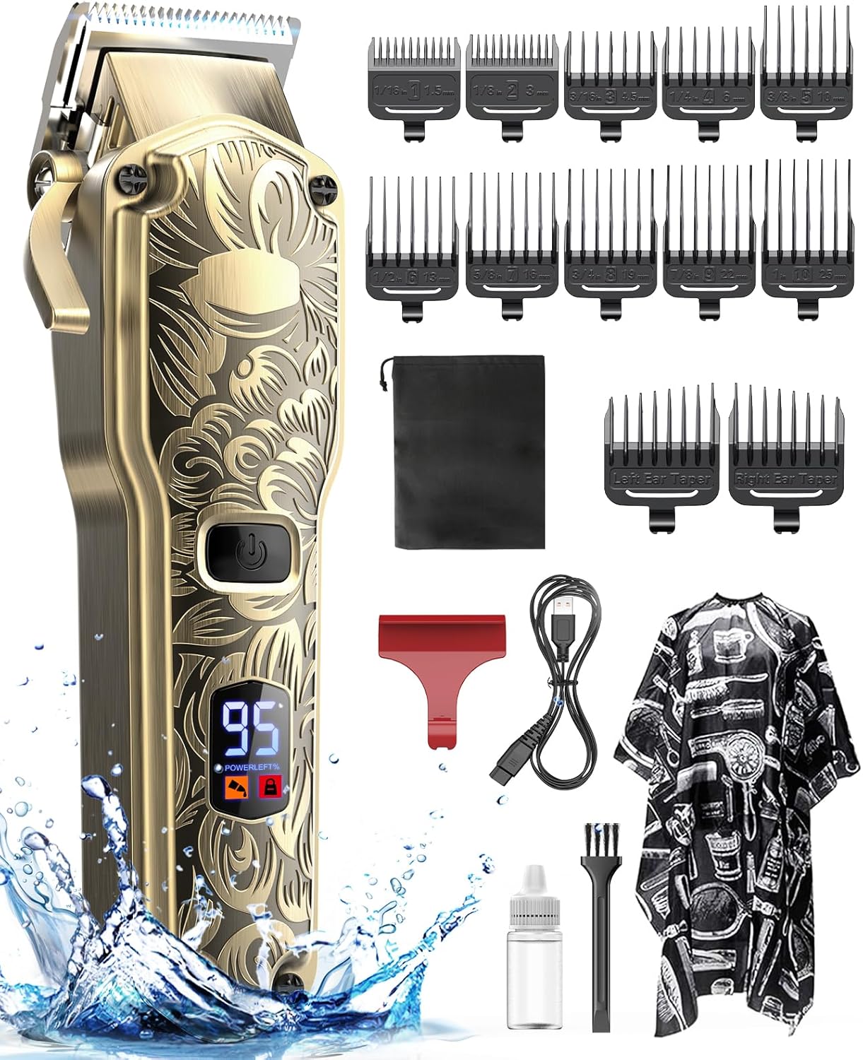Jack & Rose - tondeuse cheveux/barbe IPX7 - LED - sans fil - Bronze
