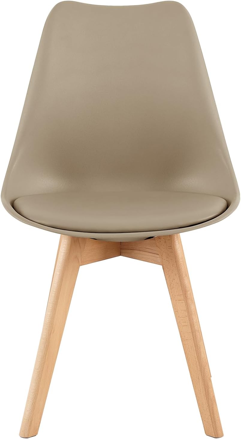 EGGREE - chaises scandinaves lot de 8 - pieds bois - assise rembourrée