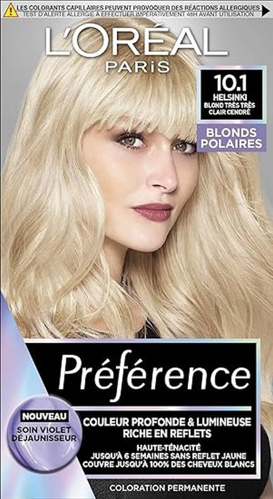 L'Oréal Paris - Préférence Helsinki 10.1 - blond cendré clair - coloration permanente, couvre 100% cheveux blancs