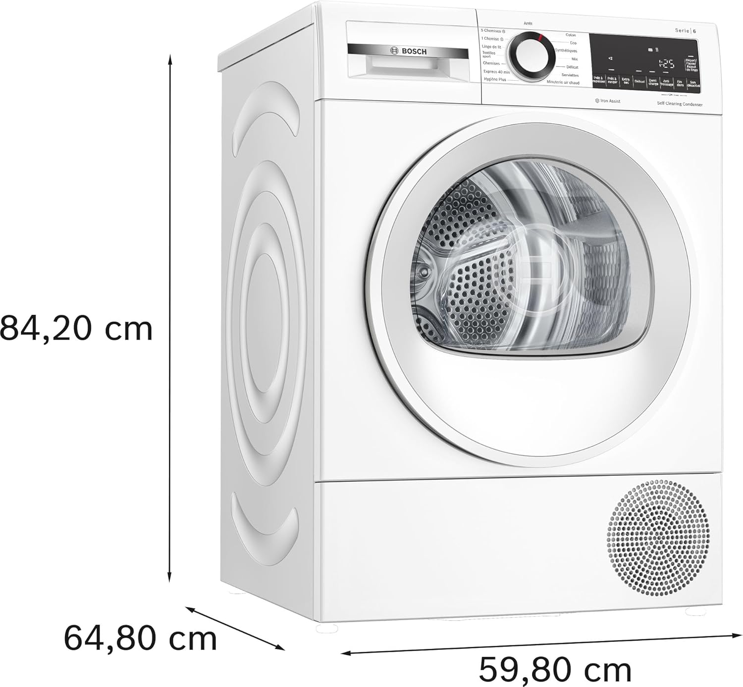 Bosch - Série 6, sèche-linge 8kg, pompe à chaleur, blanc - WQG24502FR