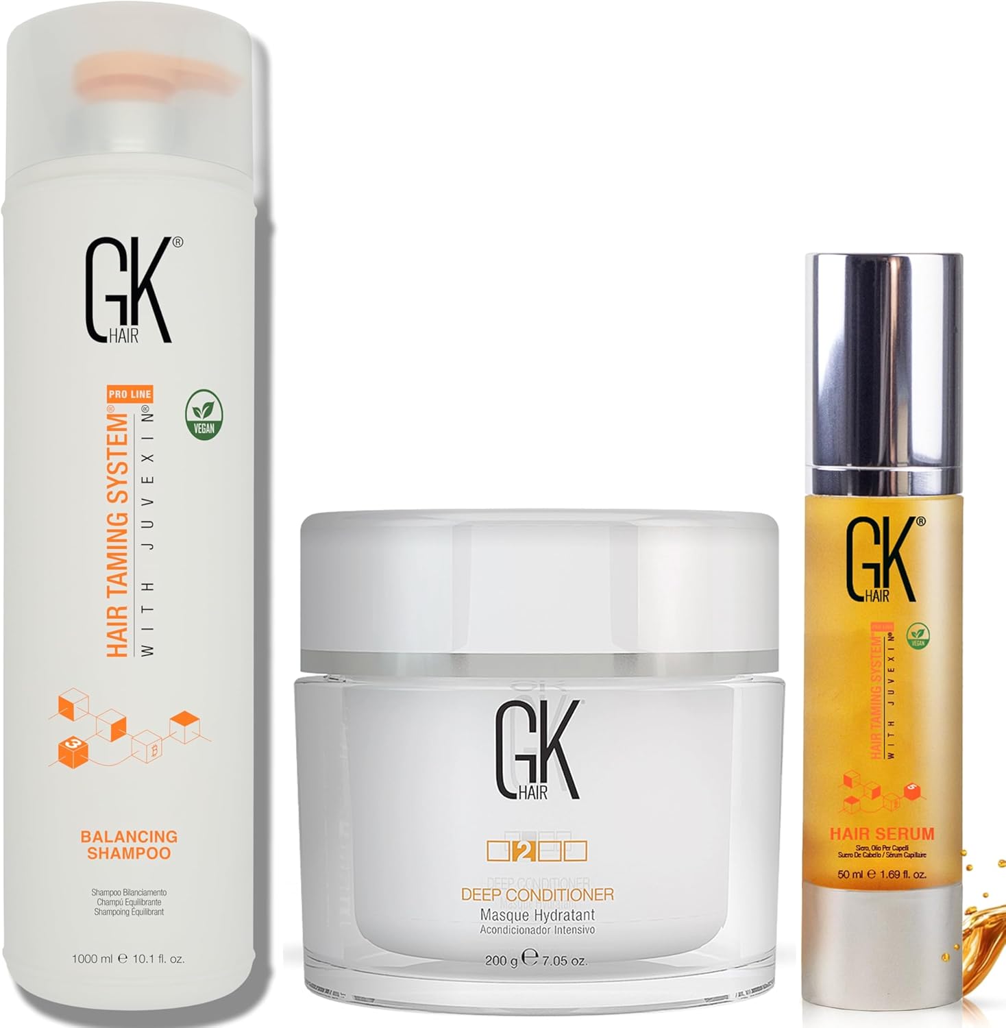 GK Hair - Global Keratin Kit - 1000ml+200g+50ml - soin cheveux abîmés GKHAIR