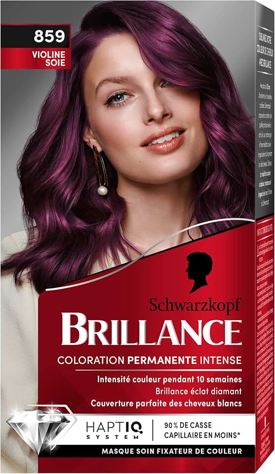 Schwarzkopf - Brillance Coloration Permanente - éclat intense, soin fixateur, couvre cheveux blancs - 859