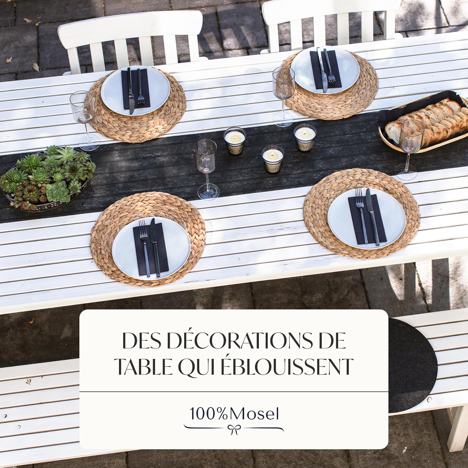 100%Mosel - Chemin de Table - 30x250cm - non-tissé, déco événements