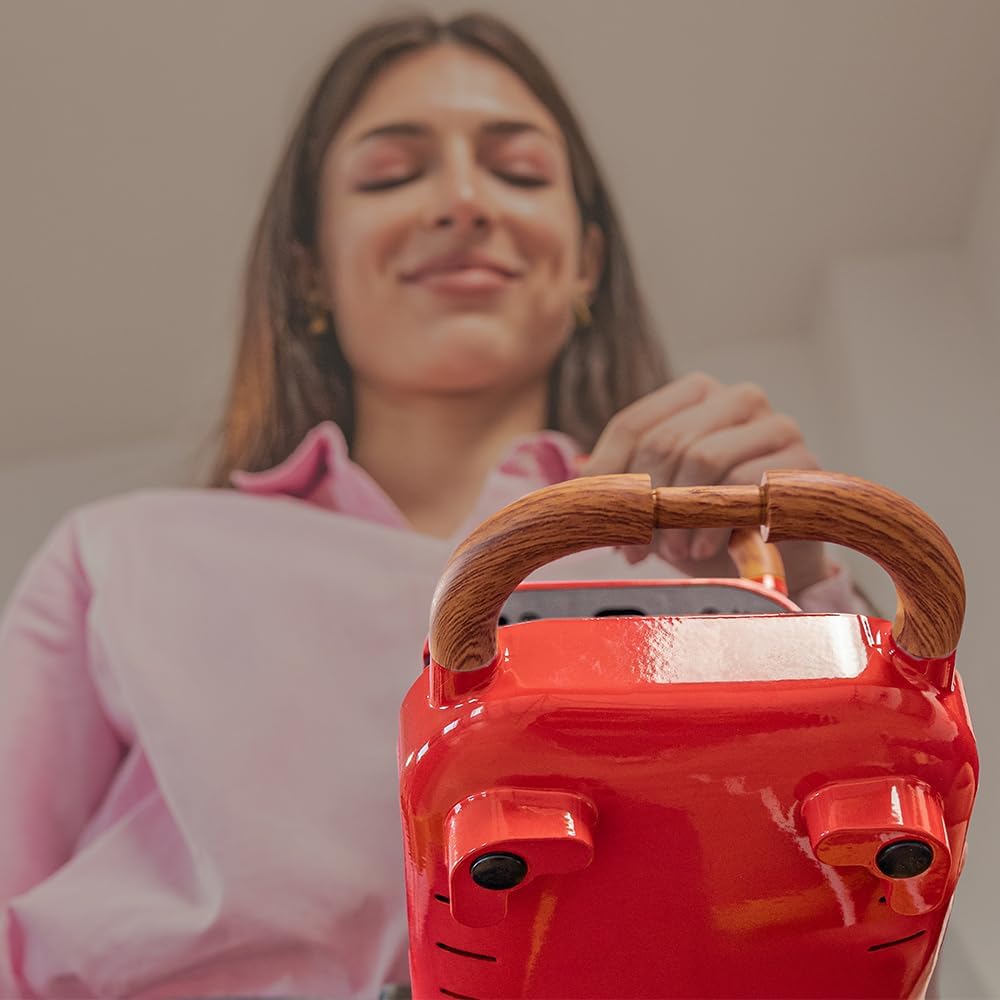 Cecotec - Rock'nToast Retro One - grille-pain rétro 700W, 3 plaques, RockStone, jaune