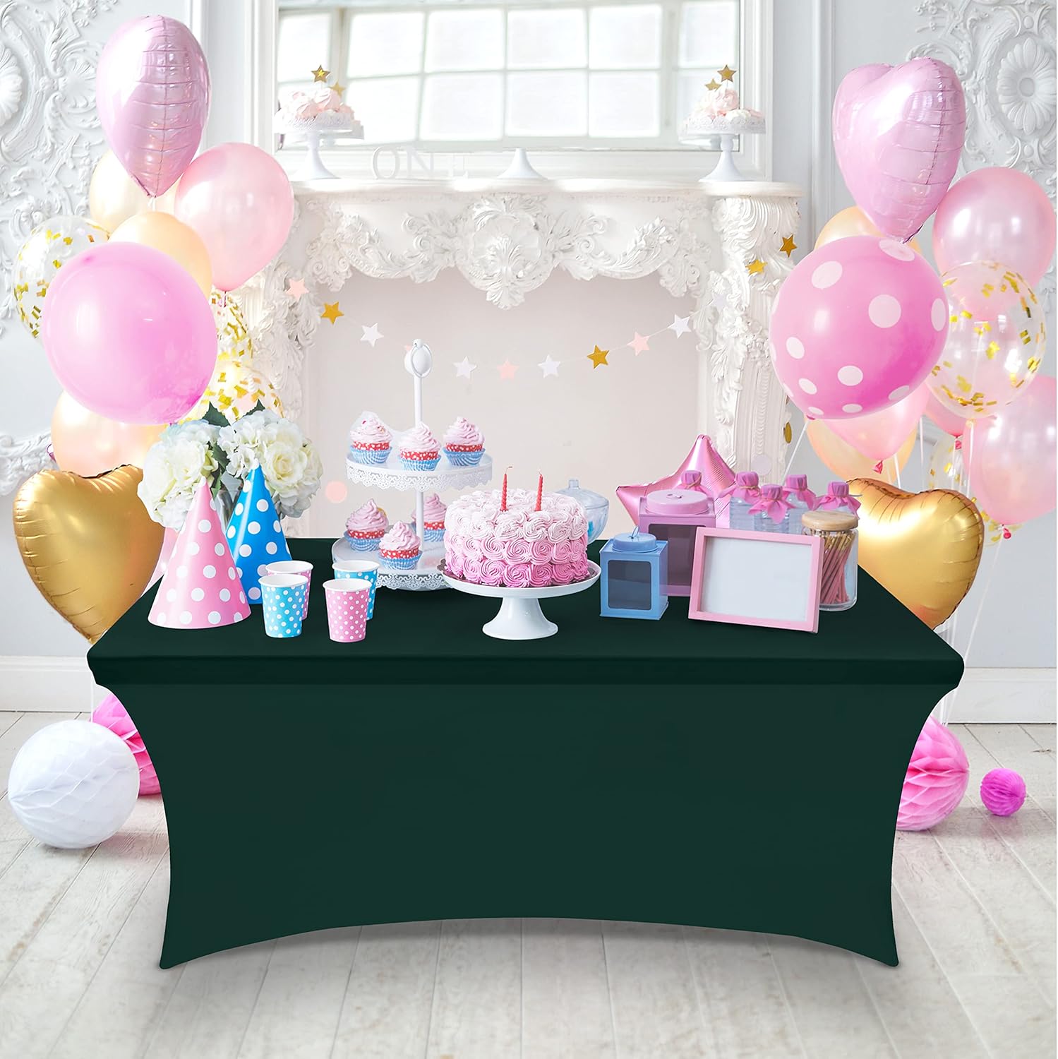 Utopia Kitchen - nappe extensible - 122 cm - polyester spandex lavable, lot de 2, vert chasseur