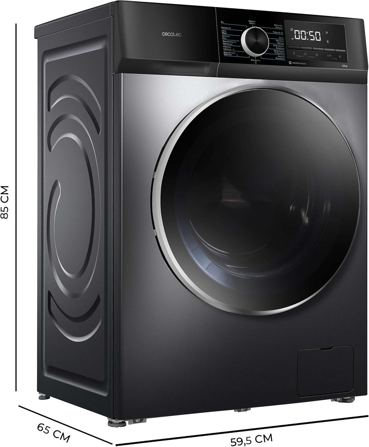 Cecotec - Bolero DressCode 12Kg - frontal - vapeur, Inverter, 16 programmes, 12500