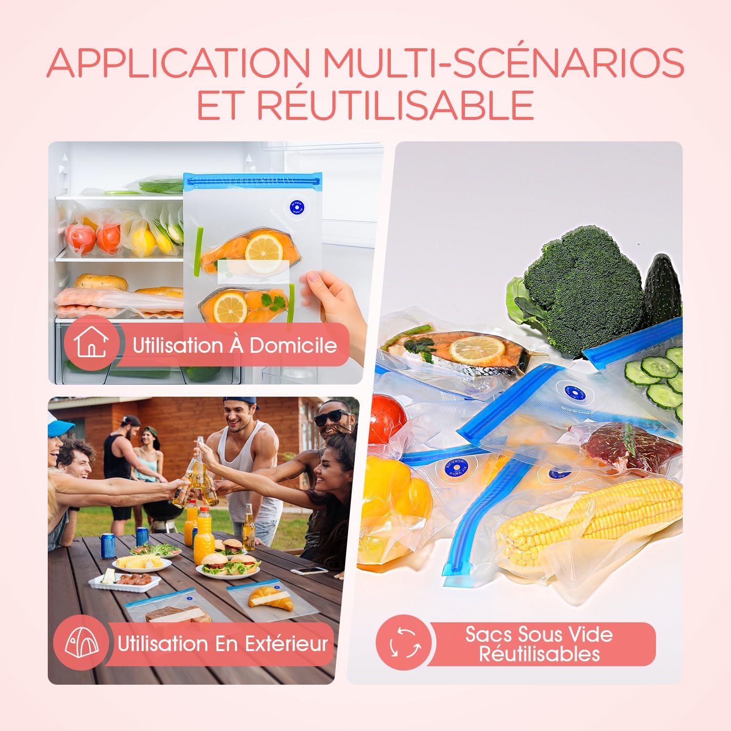 VOYOR - mini machine sous vide portable - compact - Pompe + 5 sacs