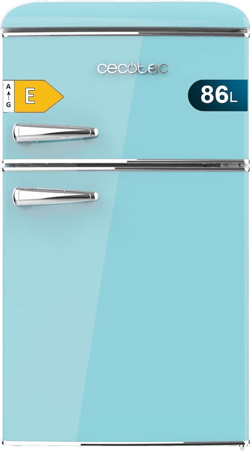 Cecotec - Bolero CoolMarket 2D Origin 86 - 89,3x48,7cm - 86L, No Frost, lumière, bleu - 2 portes