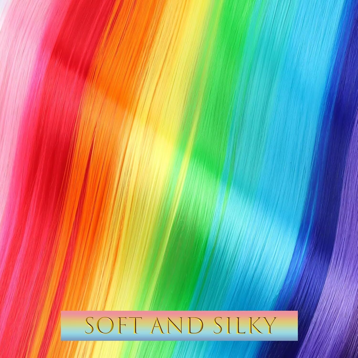 Mèches de cheveux - lot de 12 - 55 cm - rouges roses, tresses/extensions