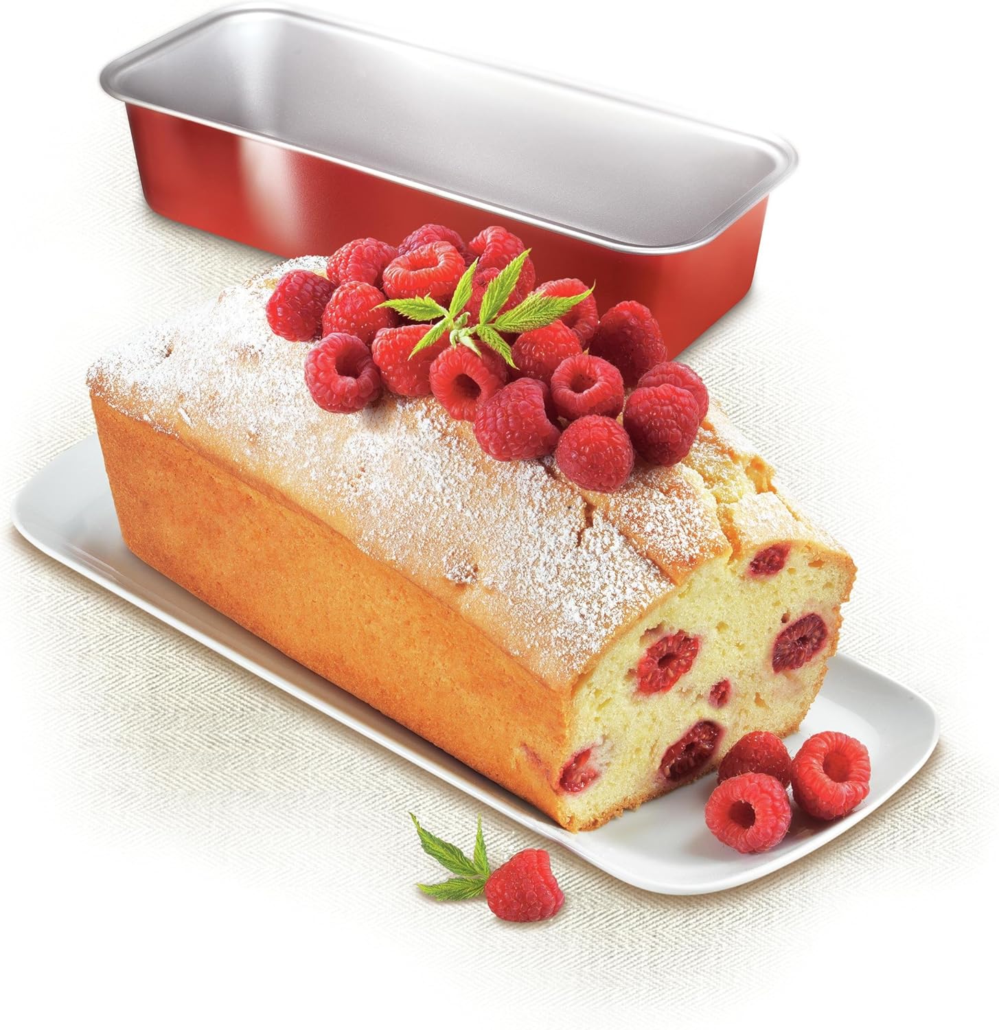 Tefal - Delibake moule à cake, 30 cm, acier carbone rouge J1640114