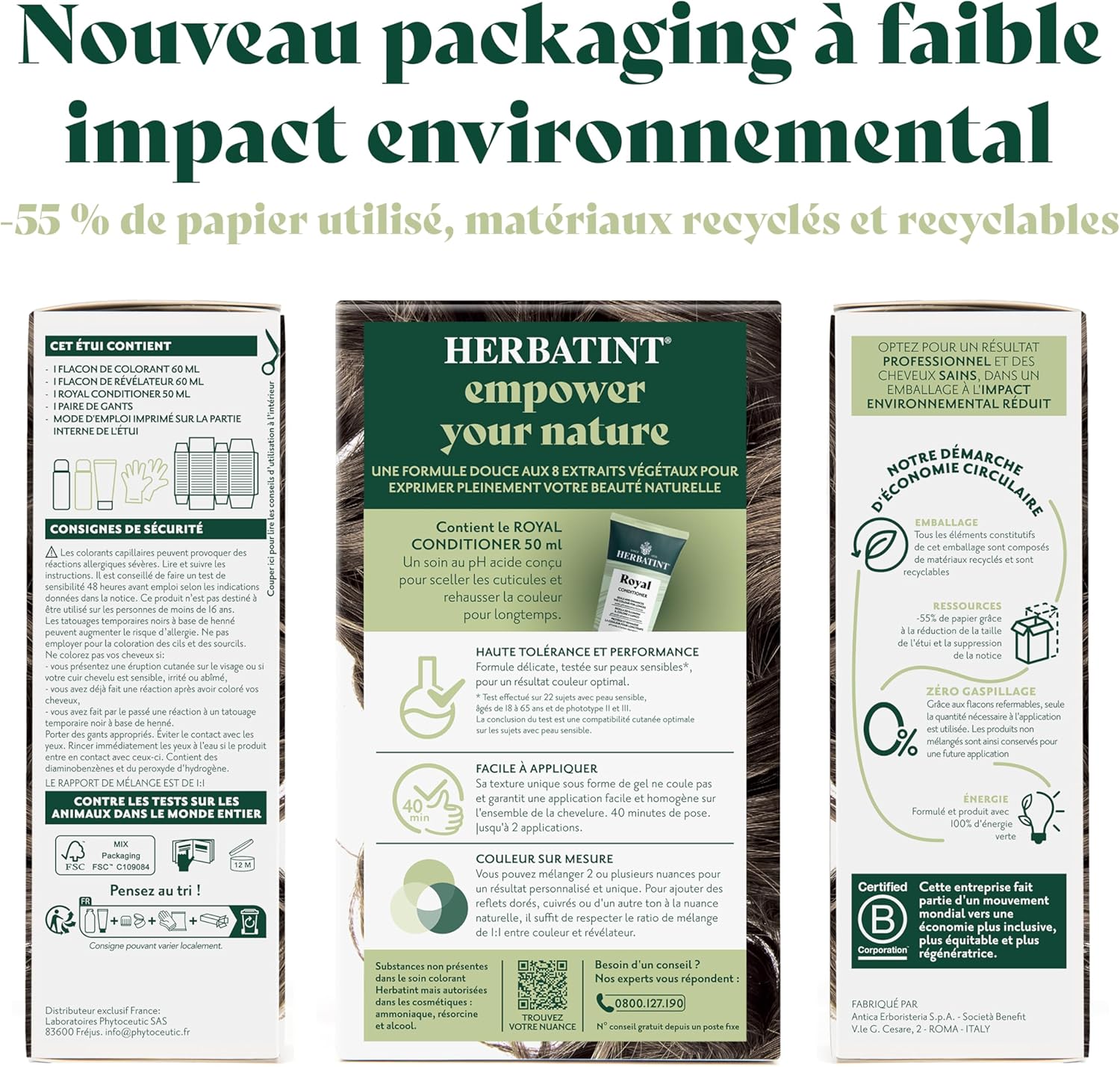 Herbatint - Soin Colorant 170ml - Blond Cendré, sans ammoniaque, 7C